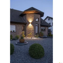 RUSTY© UP/DOWN WL, zewnętrzna oprawa ścienna natynkowa LED, okrągła, kolor rdzy, przełącznik CCT, 3000/4000 K (1004651) - SLV