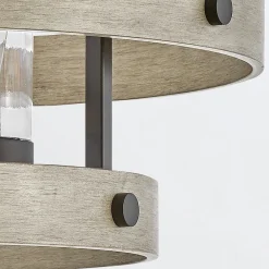 Rustykalny żyrandol Riverwood - 4 źródła światła - Ciepły brąz, ciepły jesion (QN-RIVERWOOD4) - Quintiesse