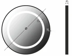 SELENA - lustro okrągłe w ramie z oświetleniem LED - MCJ