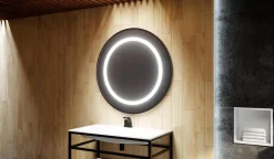 SELENA - lustro okrągłe w ramie z oświetleniem LED - MCJ