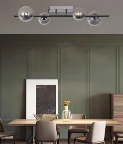 SEVILLA Lampa sufitowa z czterema kulistymi kloszami w kolorze czarnego chromu (9214-0410) - Aviano Lighting