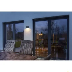 SITRA S WL SINGLE, zewnętrzna oprawa ścienna natynkowa LED, kolor antracytowy, przełącznik CCT, 3000/4000 K (1005148) - SLV