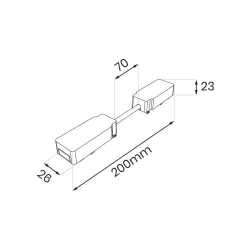 Slim Magnetic Track Biały Łącznik Podwójny z Kablem krótkim (ML2224) - Milagro