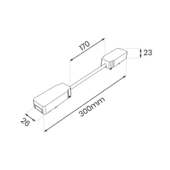 Slim Magnetic Track Biały Łącznik Podwójny z Kablem długim (ML2226) - Milagro
