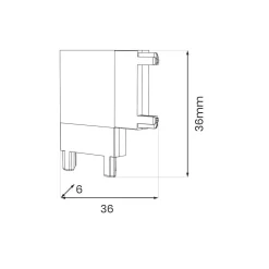 Slim Magnetic Track Czarny Łącznik Szyn L (ML2217) - Milagro