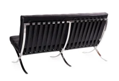 Sofa BARCELON trzyosobowa czarna - włoska skóra naturalna, chrom (KH1501100212) - King Home