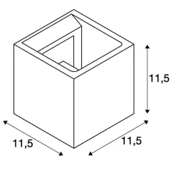 SOLID CUBE ścienna, QT14, czarny , max. 25W