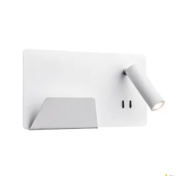 SOMNILA SPOT, lampa ścienna natynkowa LED indoor, 3000K, kolor biały, wersja lewa, ze złączem USB (1003457) - SLV