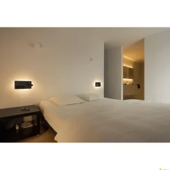 SOMNILA SPOT, lampa ścienna natynkowa LED indoor, 3000K, kolor czarny, wersja lewa, ze złączem USB (1003455) - SLV