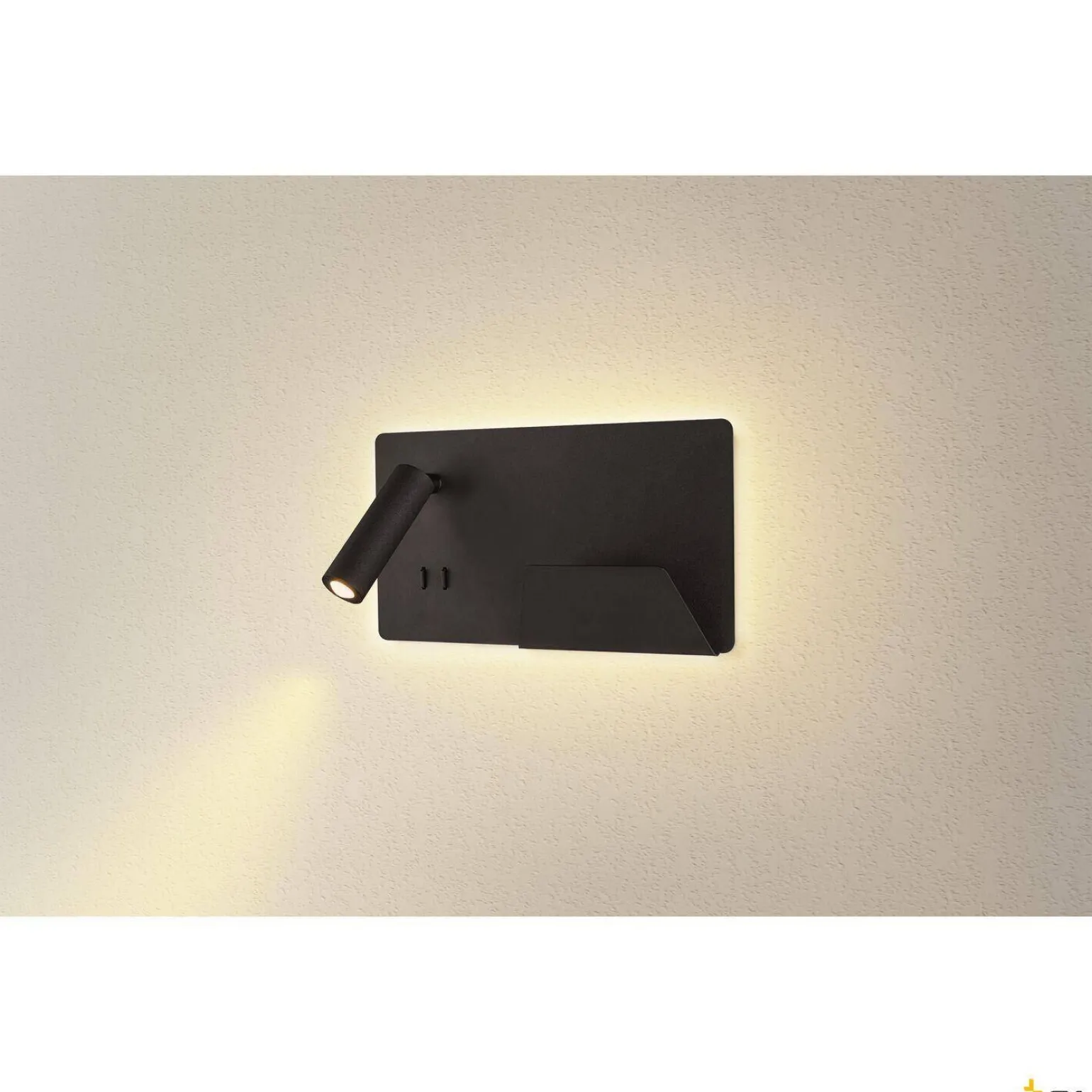 SOMNILA SPOT, lampa ścienna natynkowa LED indoor, 3000K, kolor czarny, wersja prawa, ze złączem USB (1003456) - SLV