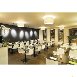 SOPRANA CL-1, lampa sufitowa, TC-DSE, okrągła, beżowy abażur, Ø/W 50/26 cm, maks. 3x60W (155373) - SLV