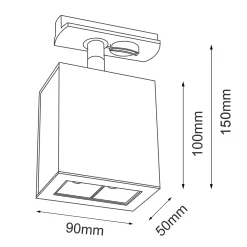 Spot A - Glare track 2 - Czarny - Szynoprzewód 1F 230V 4000K (6319) - Brosline