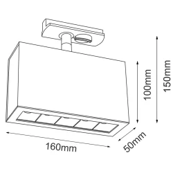Spot A - Glare track 5 - Czarny - Szynoprzewód 1F 230V 4000K (6323) - Brosline