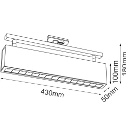 Spot A - Glare track 15 - Czarny - Szynoprzewód 1F 230V 3000K (6330) - Brosline