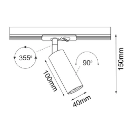 Spot Ace track 40 - Biały - Szynoprzewód 1F 230V (6253) - Brosline