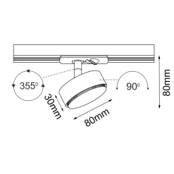 Spot Drop track - Biały - Szynoprzewód 1F 230V (6259) - Brosline