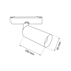 Spot magnetyczny Komassa Slim (system Komatsu Slim) - Czarny - 48V 8W 640lm (45 mm) 4000K (6064) - Shilo