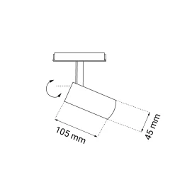 Spot magnetyczny Komassa (system Komatsu) - Czarny - 48V 7W 560lm (45 mm) 4000K (6641) - Shilo