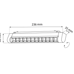 Spot magnetyczny Komatsu Slim dot move - Czarny - 48V 12W 960lm (236 mm) 3000K (6059) - Shilo