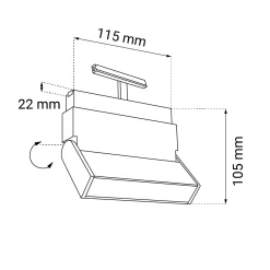 Spot magnetyczny Komatsu move - Czarny - 48V 6W 480lm (115 mm) 4000K (6554) - Shilo
