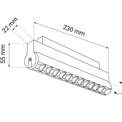 Spot magnetyczny Komatsu dot move 2 - Czarny - 48V 12W 1260lm (230 mm) 4000K (6600) - Shilo