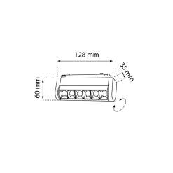 Spot magnetyczny Komatsu Slim dot move - Czarny - 48V 6W 480lm (128 mm) 4000K (6058) - Shilo