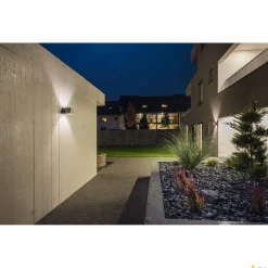 SQUARE TURN, QT14, lampa ścienna outdoor, kolor srebrnoszary, maks. 42W, IP44 (1000335) - SLV