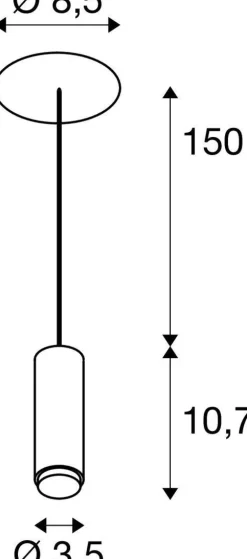 Stelaż LALU® do oprawy wiszącej, do wbudowania, Led Base Mix&Match, 150 cm, biała (1007549) - SLV