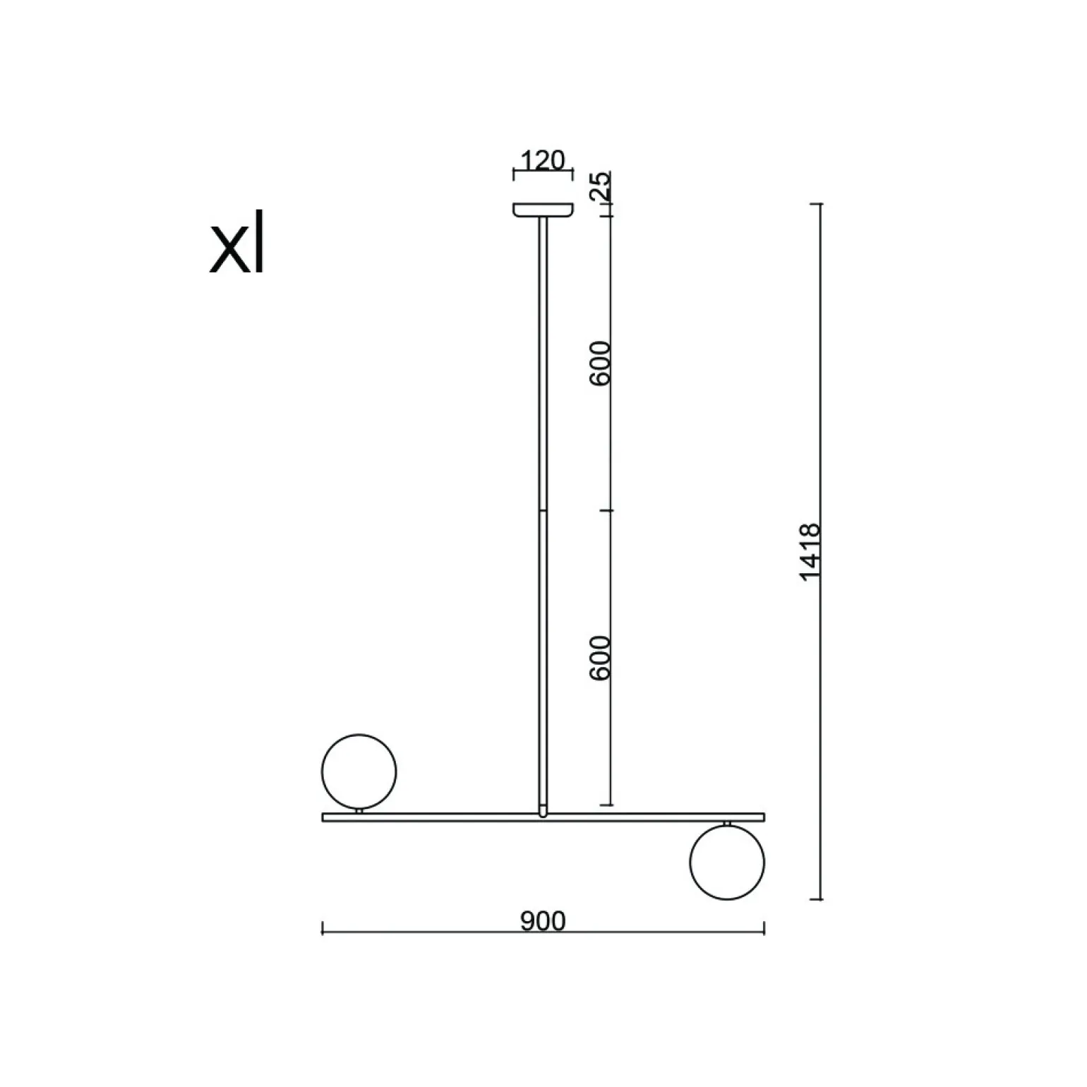 SUGURI C czarna lampa sufitowa w rozmiarze XL (SGC322R66) - Ummo