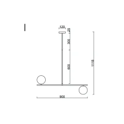 SUGURI C czarna lampa sufitowa w rozmiarze L (SGC322R36) - Ummo