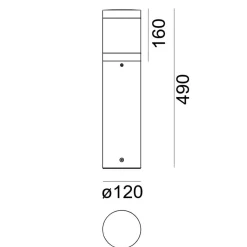 Słupek EGERSUND MINI 1291 GRAPHITE LED 9,1W 3000K 49CM EEI C Norlys