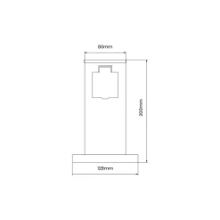 Słupek Ogrodowy do zasilania 20cm 2 Gniazda (EKO0431) - Eko-Light