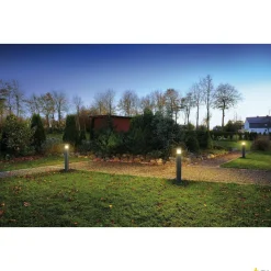 Słupek ogrodowy F-POL, lampa podłogowa outdoor, TC-(D,H,T,Q)SE, IP54, okrągła, antracytowa, maks. 20W (231595) - SLV