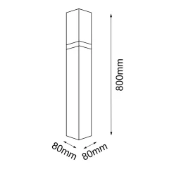 Słupek ogrodowy Fuku - Antracyt (800 mm) (9917) - Shilo Garden