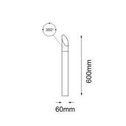 Słupek ogrodowy Saga - Antracyt (600 mm) (9919) - Shilo Garden