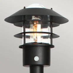 Słupek ogrodowy z czujnikiem ruchu Helsingor (HELSINGOR-PIR-BOL-BK) - Elstead Lighting
