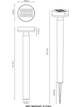 Słupek solarny wbijanyw grunt CARLI LAMPA OGRODOWA ZEWNĘTRZNA (PT33613) - Zuma Line