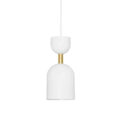 SUPURU biała sufitowa lampa wisząca z mosiężną rurką (SUA131P0) - Ummo