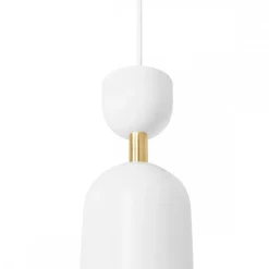 SUPURU biała sufitowa lampa wisząca z mosiężną rurką (SUA131P0) - Ummo