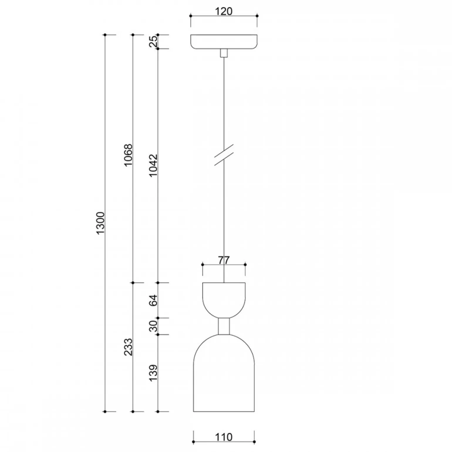 SUPURU niebieska sufitowa lampa wisząca z czarną rurką (SUA129P0) - Ummo