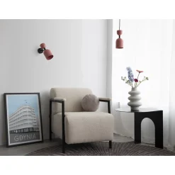 SUPURU W granatowa lampa ścienna / kinkiet z czarną rurką (SUK11320) - Ummo