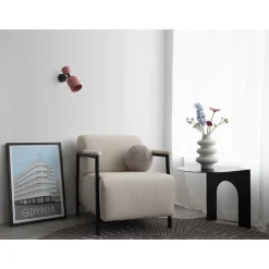 SUPURU W granatowa lampa ścienna / kinkiet z czarną rurką (SUK11320) - Ummo