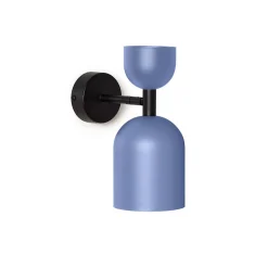 SUPURU W niebieska regulowana lampa ścienna / kinkiet z czarną rurką (SUK19020) - Ummo