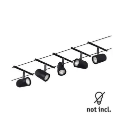 System linkowy DC zest Cup max5x10W Czarny mat/Chrom GU5,3 12V DC 60VA twszt/met (PL94469) - Paulmann