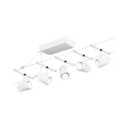 System linkowy DC zest Cup max5x10W Biały mat/Chrom GU5,3 12V DC 60VA twszt/met (PL94467) - Paulmann