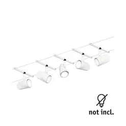 System linkowy DC zest Cup max5x10W Biały mat/Chrom GU5,3 12V DC 60VA twszt/met (PL94467) - Paulmann