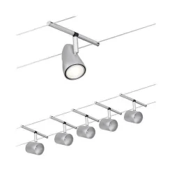 System linkowy DC zest Cup max5x10W Chrom mat/Chrom GU5,3 12V DC 60VA twszt/met (PL94465) - Paulmann