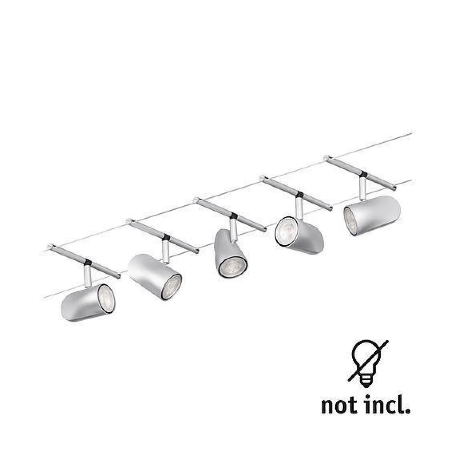 System linkowy DC zest Cup max5x10W Chrom mat/Chrom GU5,3 12V DC 60VA twszt/met (PL94465) - Paulmann