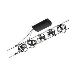 System linkowy zestaw Cardan max5x10W GU5,3 Czarny mat/Chrom 12V DC 60VA twszt/metal (PL94440) - Paulmann