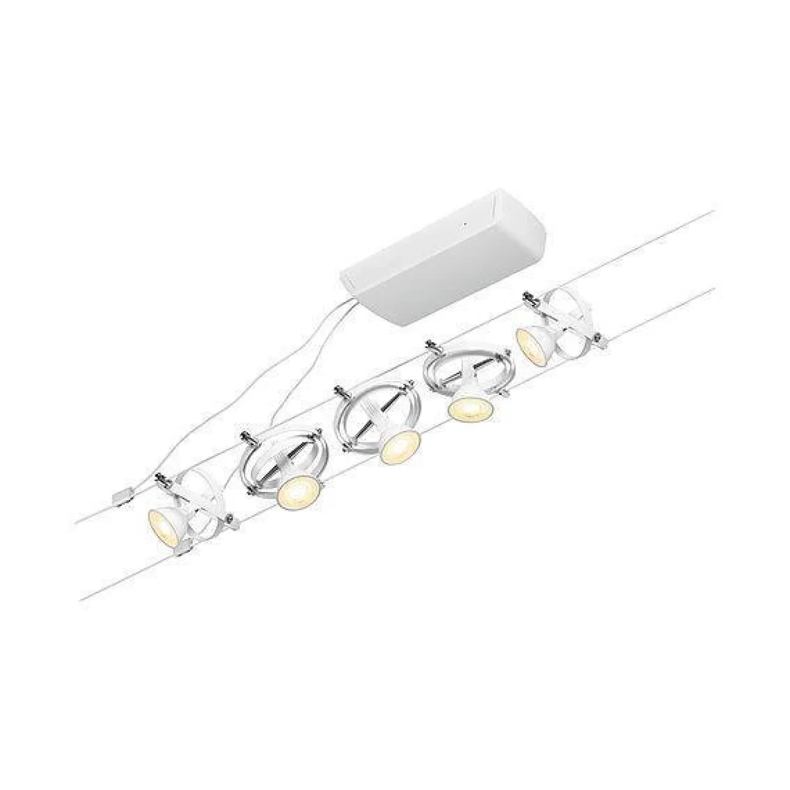 System linkowy zestaw Cardan max5x10W GU5,3 Biały mat/Chrom 12V DC 60VA twszt/metal (PL94438) - Paulmann